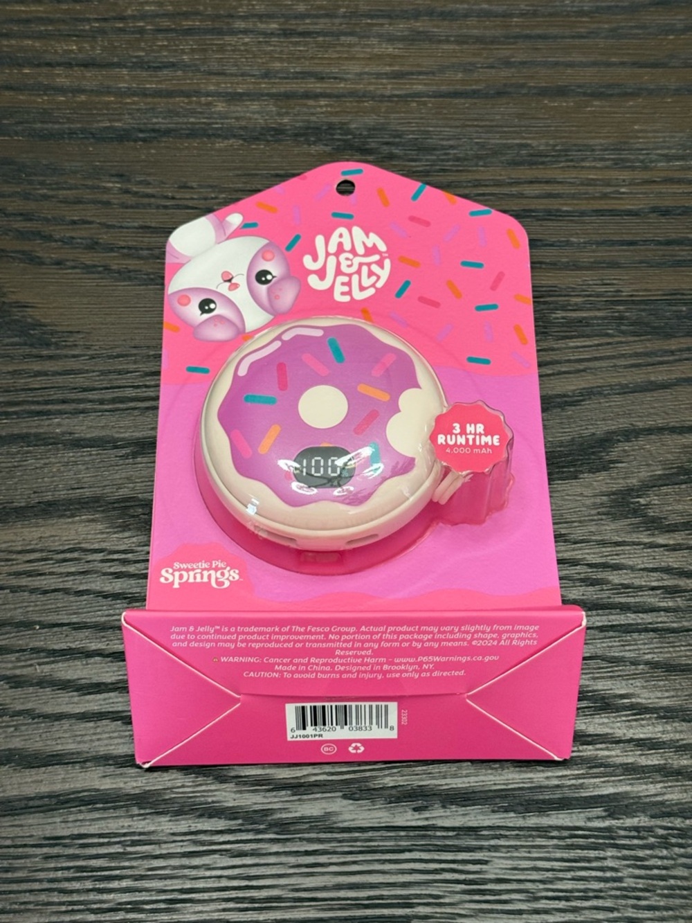 Jam & Jelly Rechargeable Hand Warmer & 4000mAh Power Bank NIB Dual USB